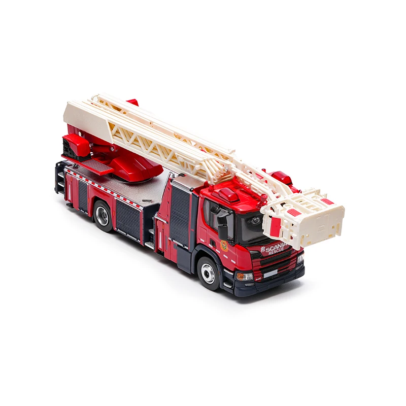 Escalera a escala 1:64, motor de bomberos SCN1000, modelo de coche de aleación de simulación, exhibición estática, juguete coleccionable, regalo, decoración de recuerdo