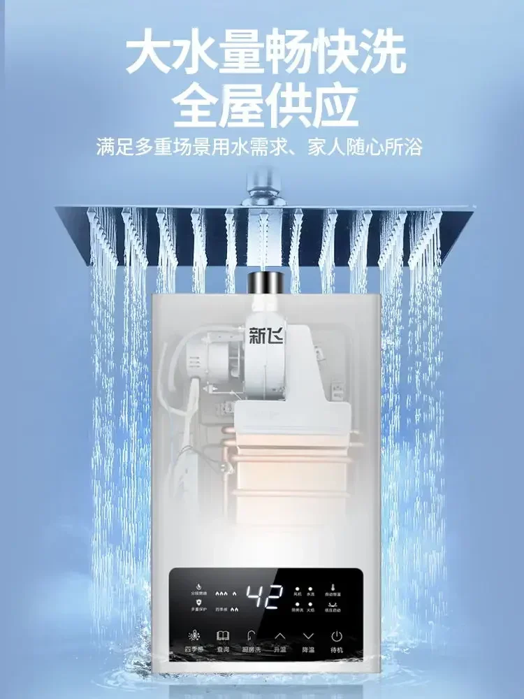 Gas Warmwasser bereiter Haushalt Erdgas 12l Konstant temperatur Zwangs abgas Flüssiggas 16 Liter erhöht ausgeglichenen Typ