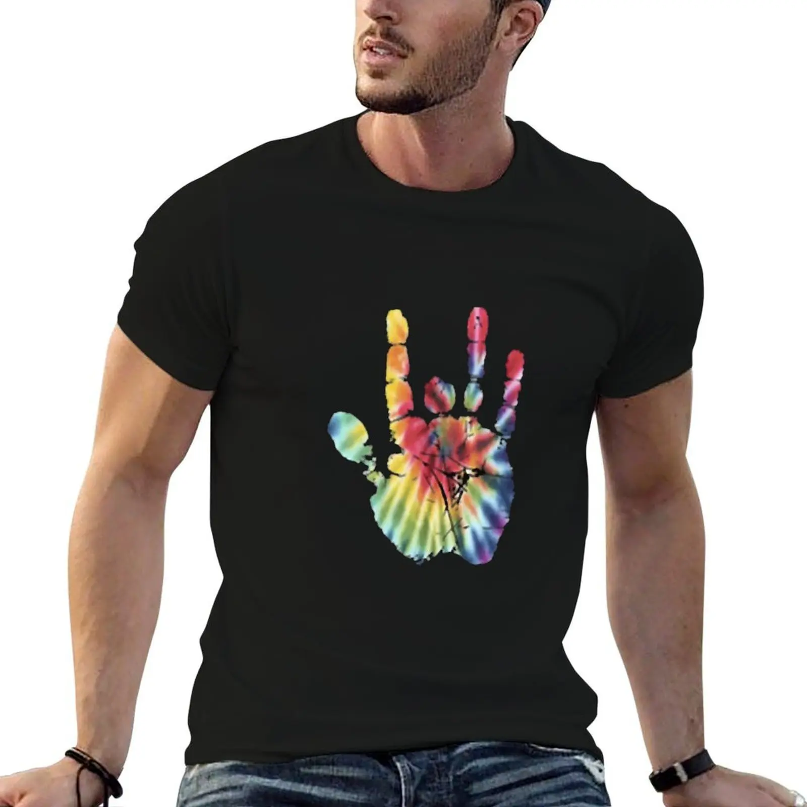 

Tie dye jerry hand T-Shirt t shirts for man graphic vintage anime t shirts oversize t shirts designer T-shirt