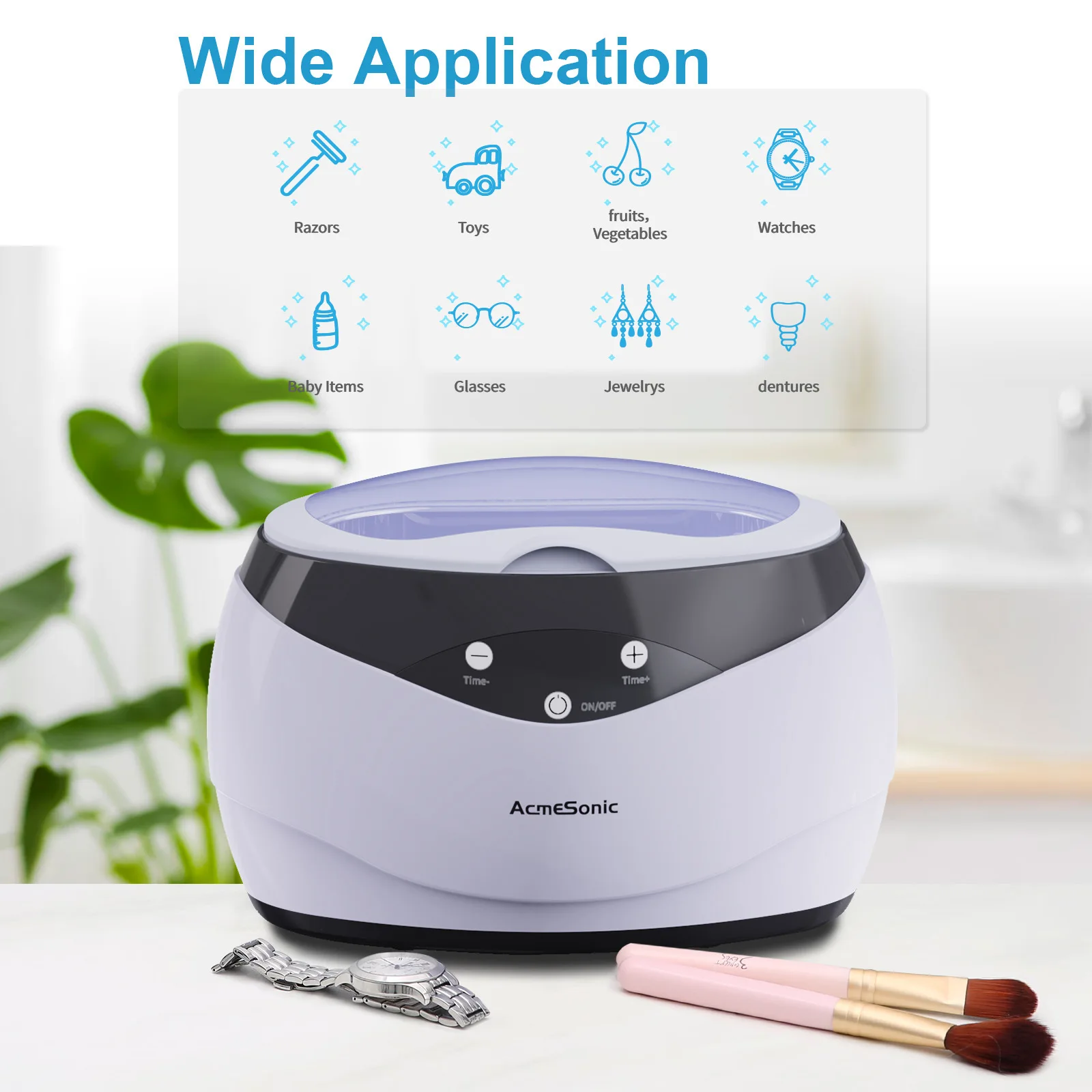 650ML Ultrasonic Cleaning Machine Home Glasses Jewelry Denture Decontamination Machine Intelligent Waterproof Sonic Cleaner