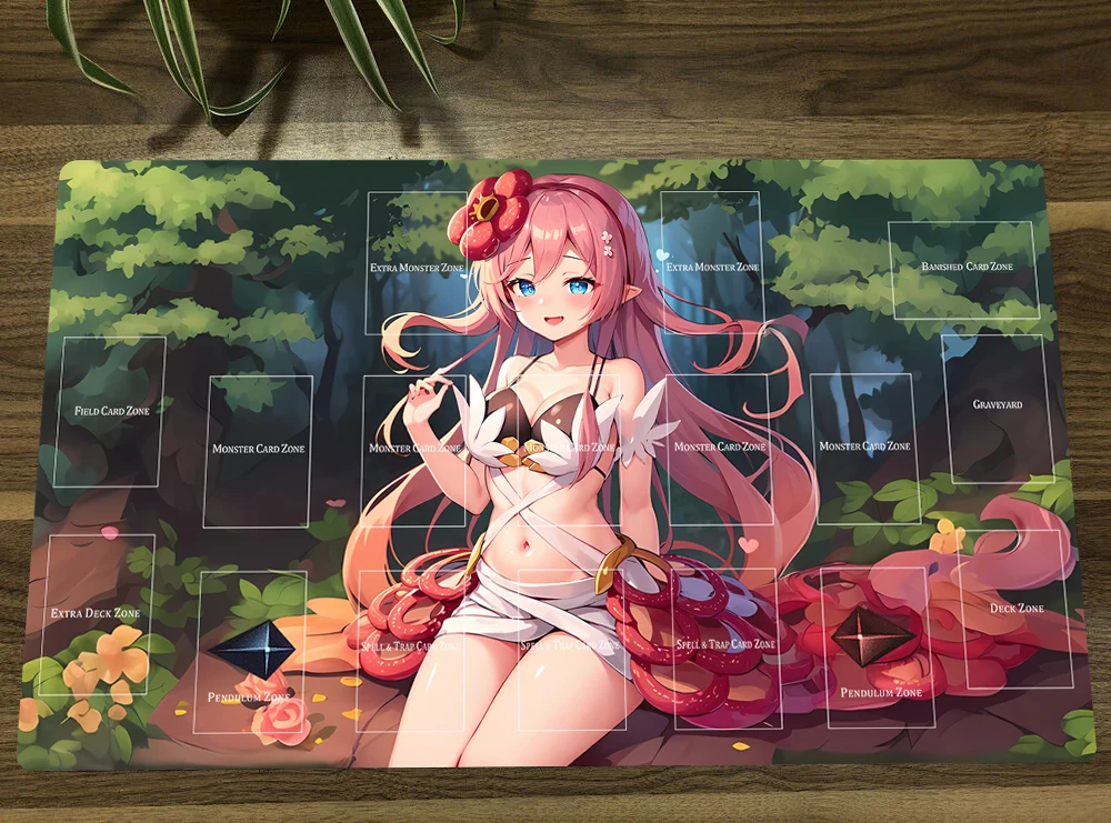 

YuGiOh Girl Traptrix Rafflesia TCG CCG Mat Trading Card Game Mat Playmat Table Desk Playing Mat Mouse Pad 60x35cm Mousepad