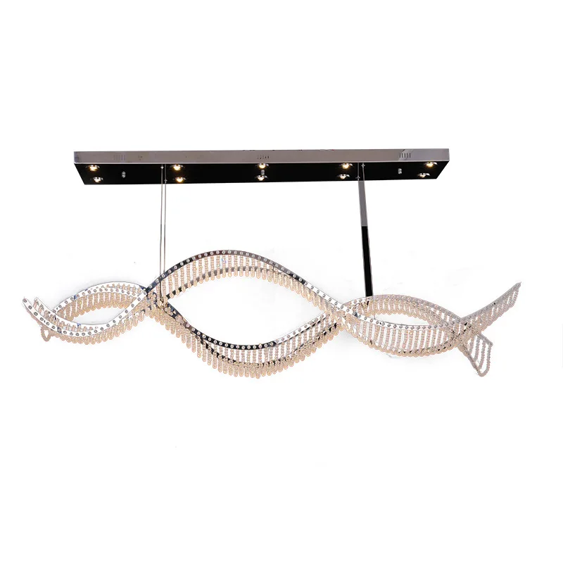 

Modern light luxury restaurant chandelier crystal villa simple atmosphere designer creativity