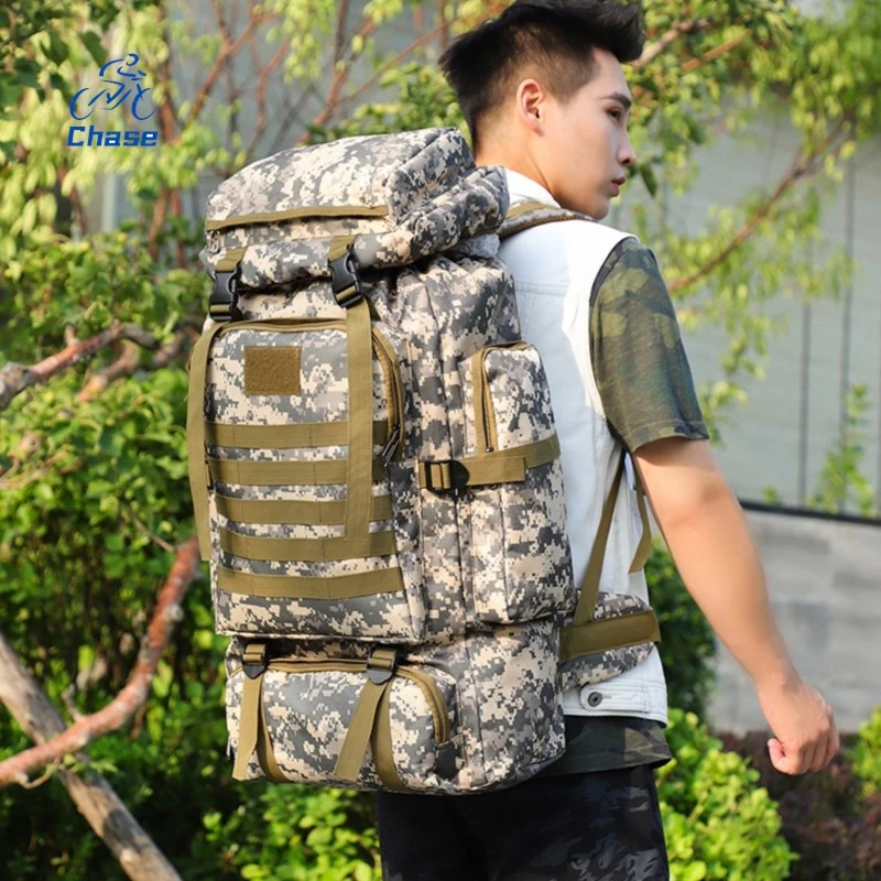 Chase 80L Large Capacity Waterproof Camouflage Hiking Bag Casual Tactical Backpack Outdoor Hiking Backpack Travel Bagpack