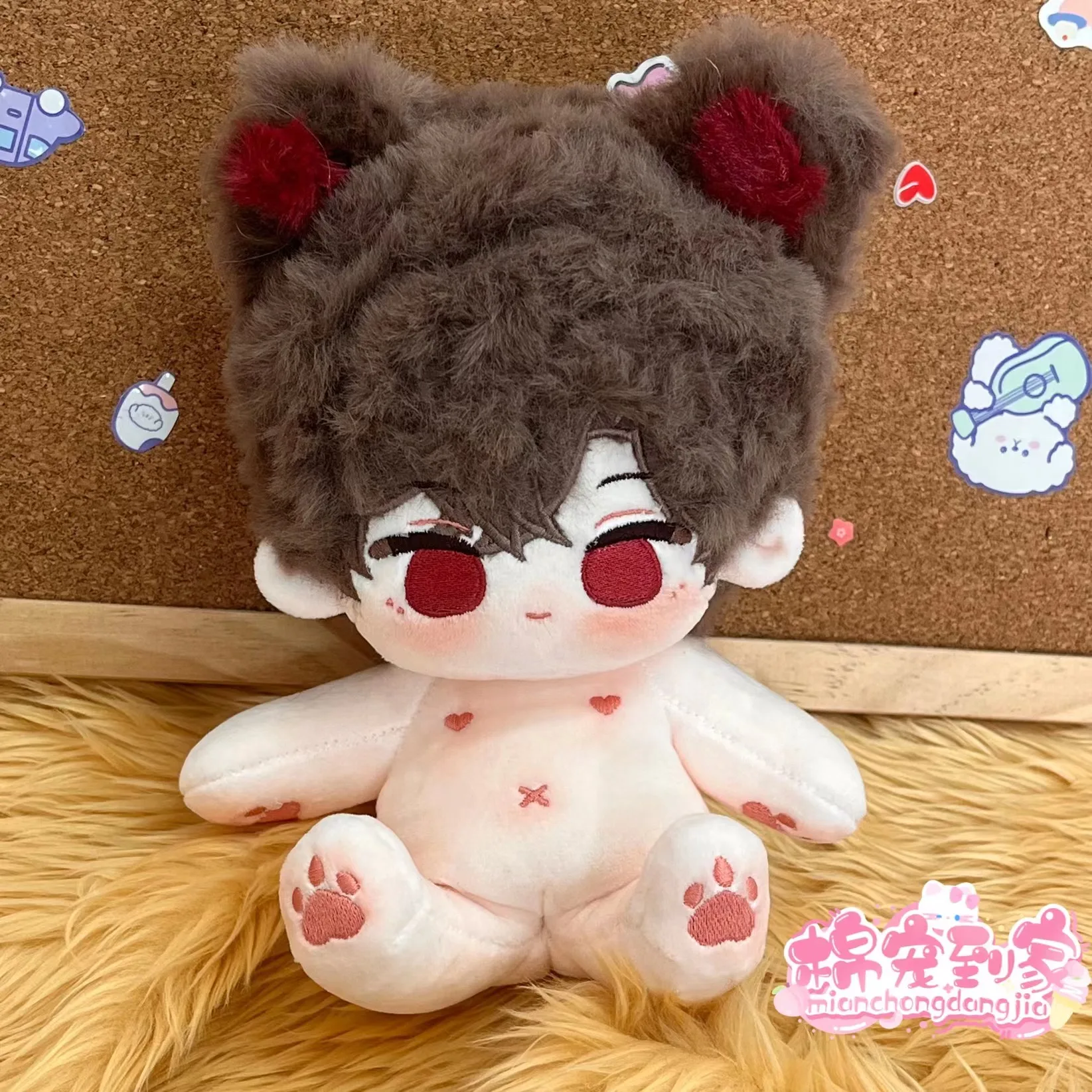 

Anime Light and Night Evan Property Cosplay Stuffed Toys Animal Ears Fluffy Dolls Dress UP Clothing Mascot Xmas Halloween Gift