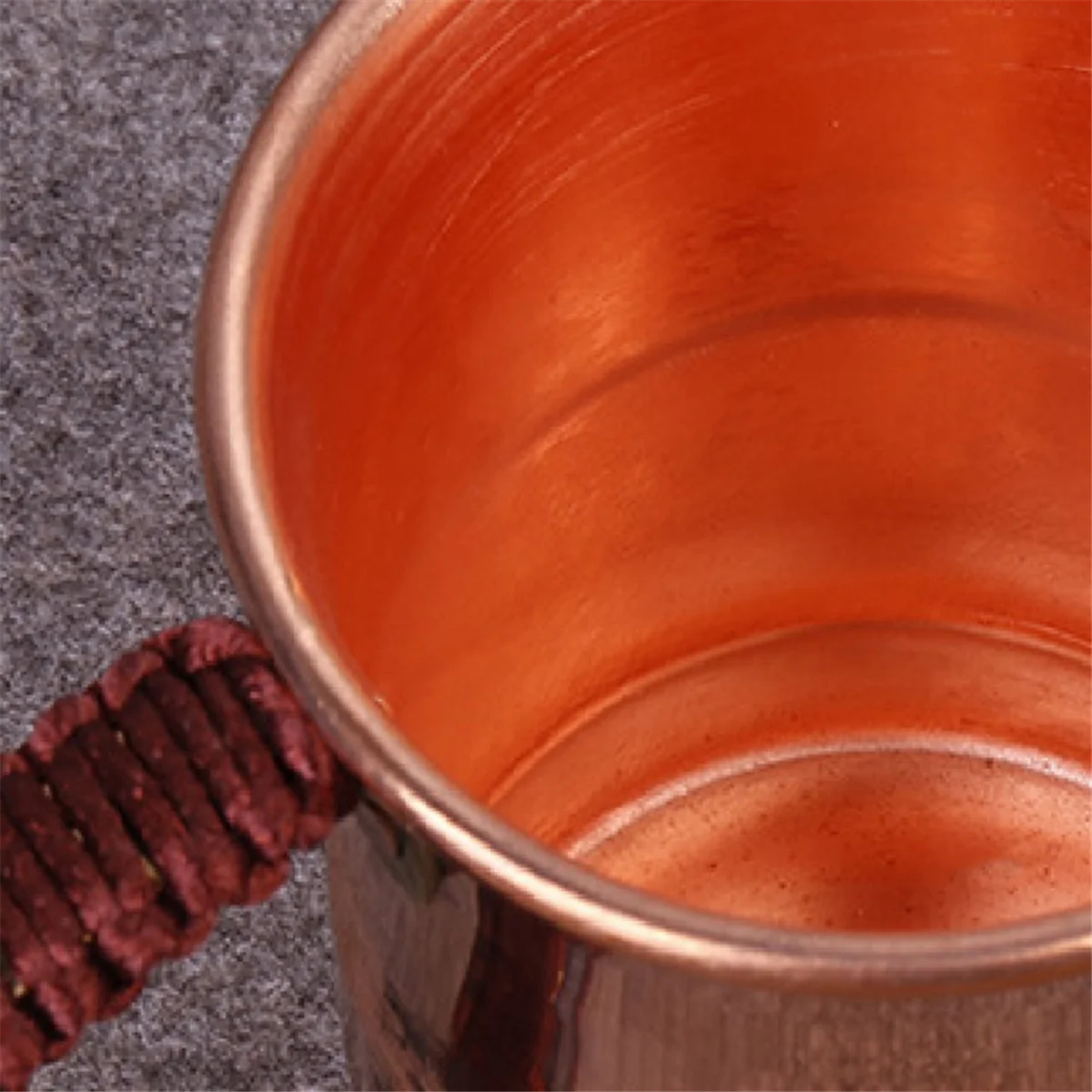 ABLK Handcrafted Pure Copper Beer Milk Mug Weave Handle Thickened Moscow Water Mule 400ML Breakfast Cup Drinkware Tableware