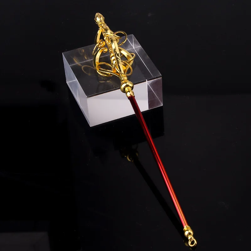 22 سنتيمتر/8.66in رحلة إلى الغرب تانغ الراهب تسعة حلقات القصدير قضيب سبيكة نموذج المفاتيح سبائك الزنك حلية سلاح لعبة السيف الصبي هدية #3