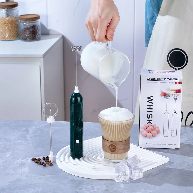 Беспроводная ручная взбивалка для яиц, бытовые небольшие инструменты для выпечки, блендер для кофе, вспениватель молока, электрическая взбивалка для яиц