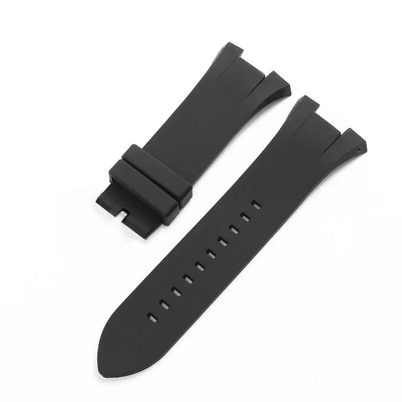 Substitute A-RMANI AX1050 AX1803 AX1802 Series Black Silicone Strap Concave Interface Rubber Men\'s Pin Buckle Watchband