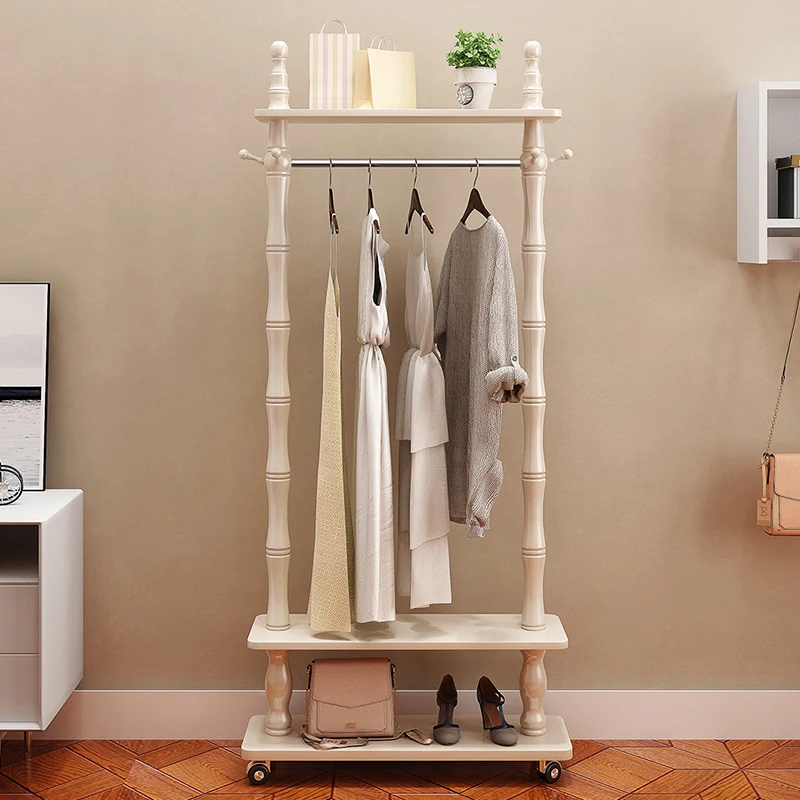 

Hanger floor bedroom Internet celebrity small indoor modern simple home hanger room solid wood coat Durable furniture