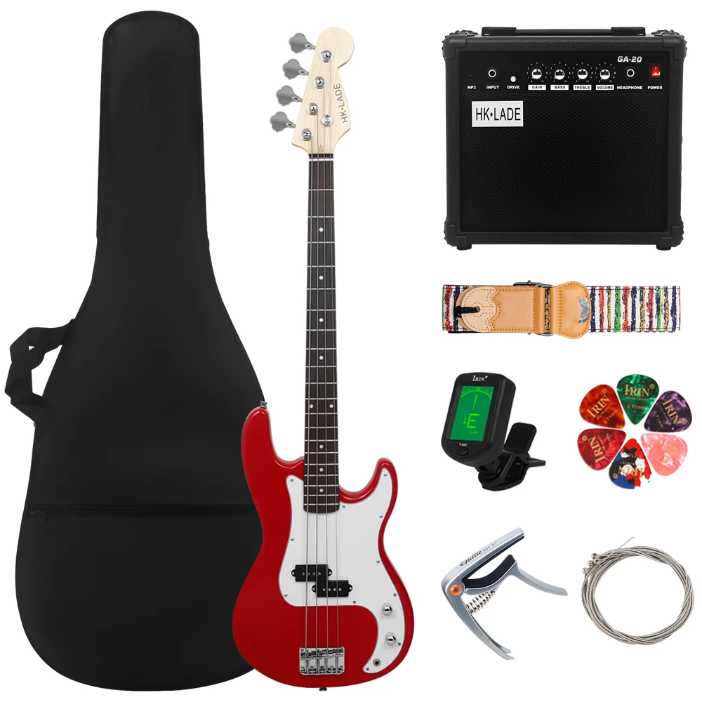 

HK·LADE 4 Strings Bass Guitar 20 Frets Electric Bass Guitar Guitarra With Bag Amp Picks Strap Bass Guitar Parts & Accessories