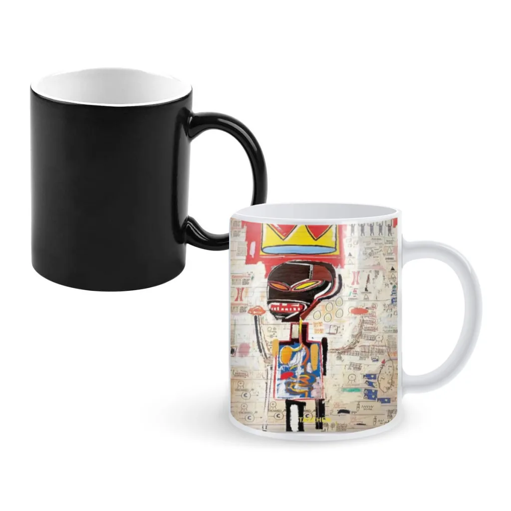 J-Jean-M-Michel Graffiti Classic Anime Creativity Change Color Chang mug Ceramic mug Hot Coffee Cup Breakfast Cup mug Gift