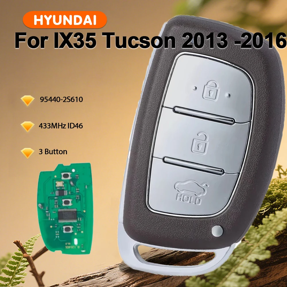 

Умный автомобильный ключ-брелок KEYECU 95440-2S610 433 МГц с чипом ID46, 3 кнопки, для IX35 Tucson 2013-2016
