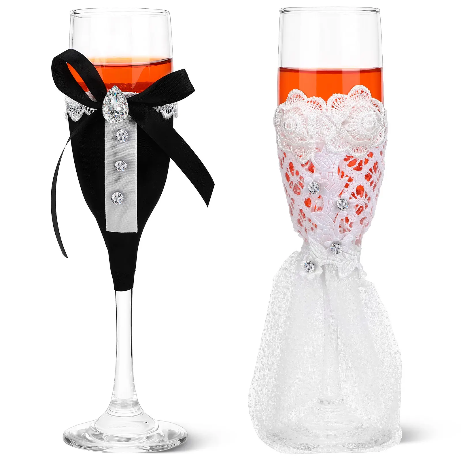 

1Set Stylish Wedding Toasting Glasses Set Optimal Capacity Robust Glass Cups for Bride Groom Wedding Party Anniversary Bridal