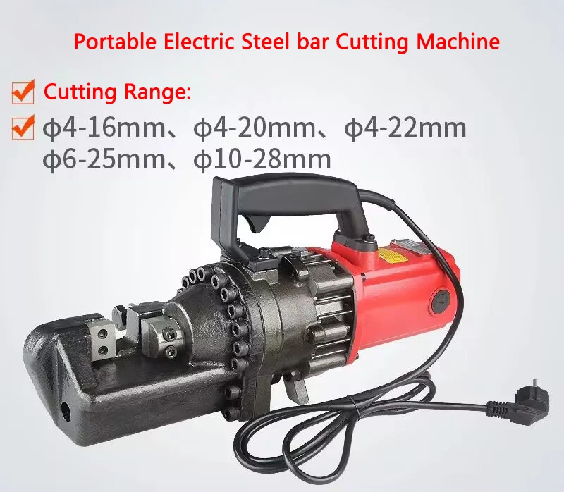 

Portable Handheld Steel bar Cutting Machine 4-25mm Electric Hydraulic Rebar Cutter 16-28mm Steel bar Scissors Rebar Shear