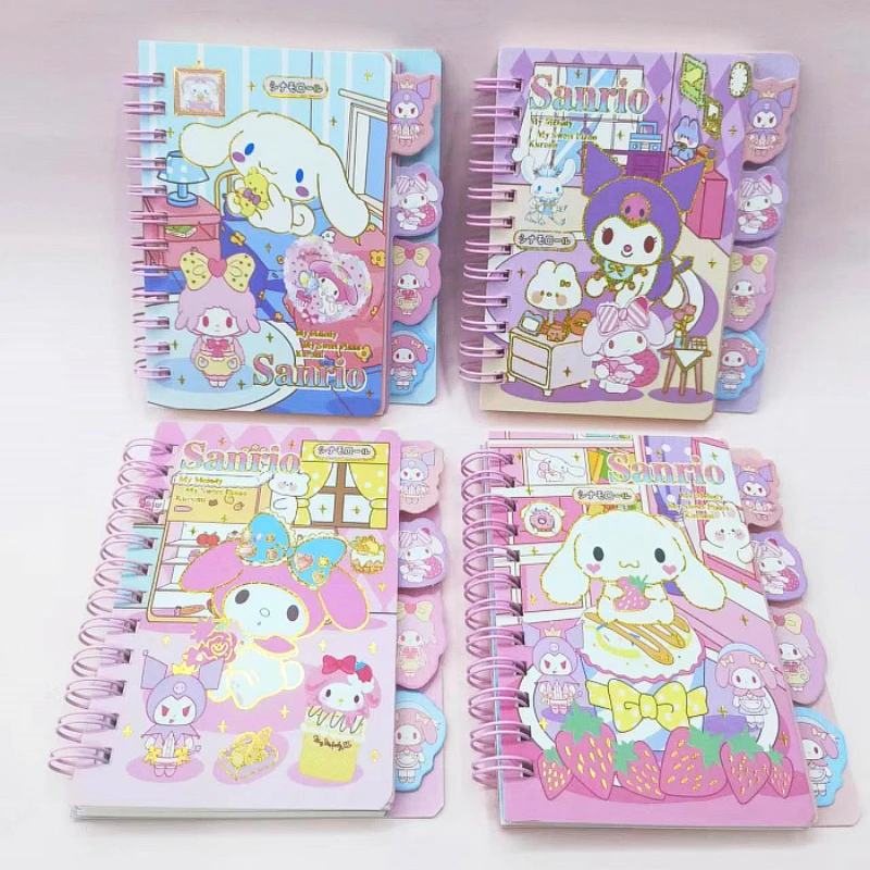 Sanrio Family Portable Handbook Notepad Small Gift Student Stationery Creative Cute Cartoon Decorative Girls Toys