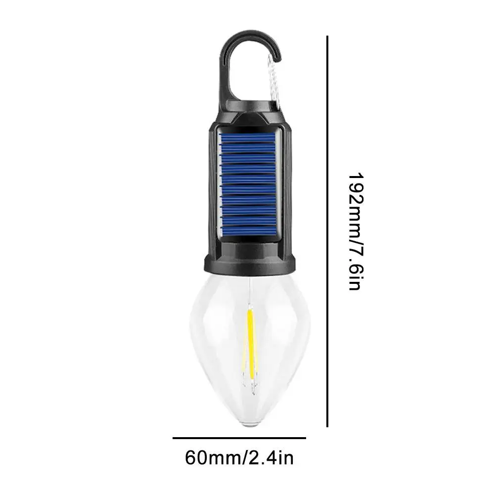 1pc Portable Solar Camping Light Charging 350mAh Retro Camping Light LED Emergency Bulb Light Waterproof For Hiking Fishing