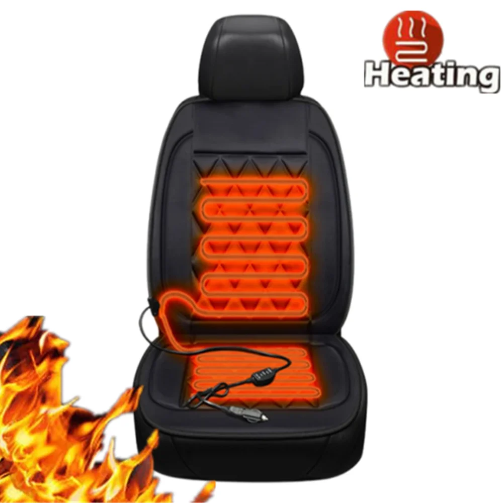 Hot Black /Brown/Gray Electric Heating Seats Car Seat Cover Winter Car Heating Seat Auto Interior Seat Protector Heated Pads Set