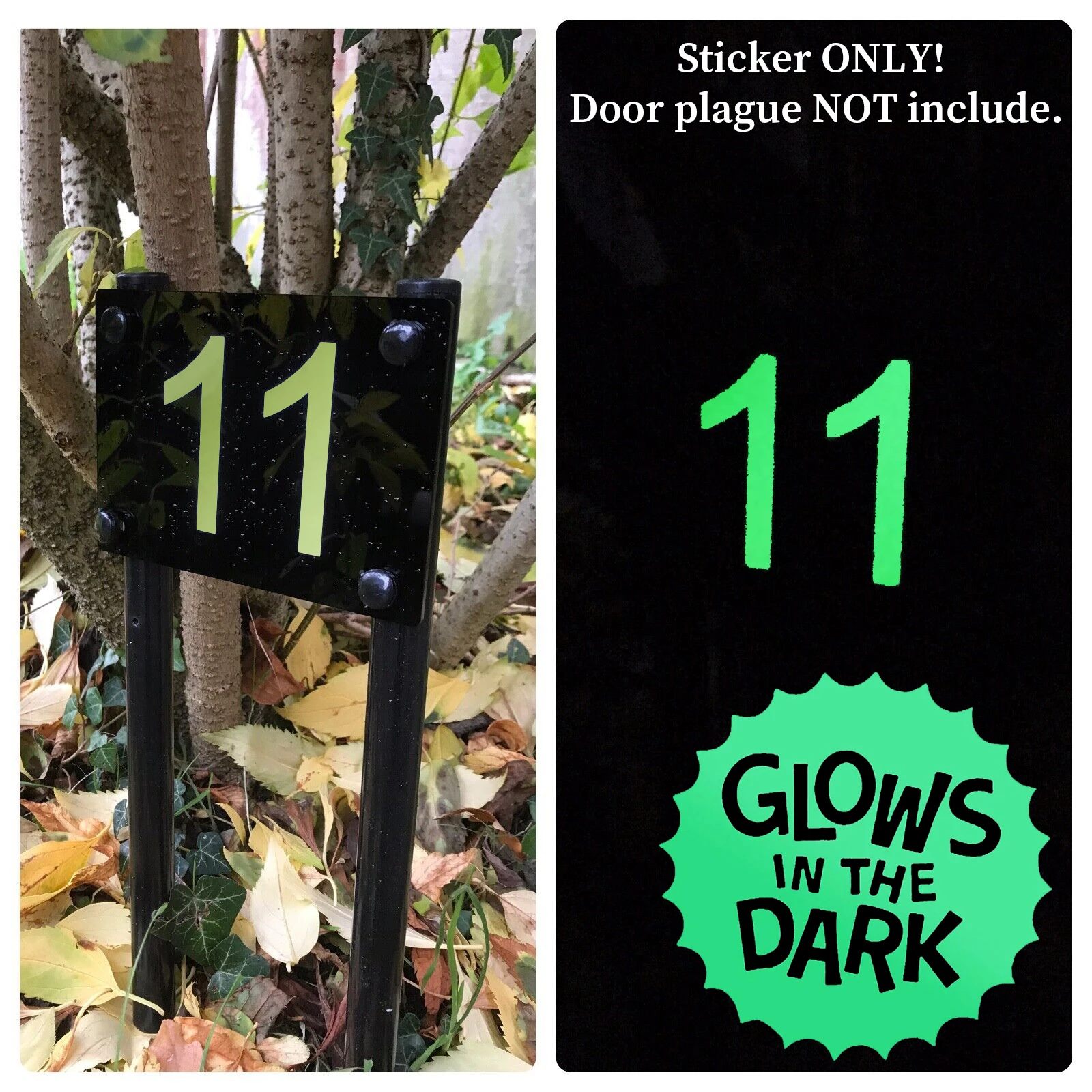 Custom House Number Sticker Glow in the Dark Outdoor Florescent Label Address Sign Vinyl Decal Fit for Door Plague 14x20cm