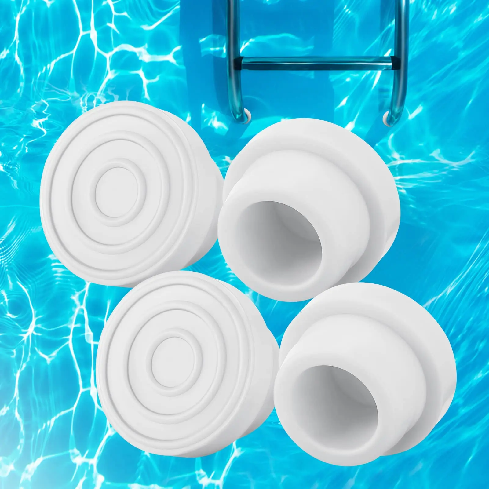 Pool Ladder Bumpers for Inground Pool - Steps Inside Plug Caps fit 1.90in Inner Diameter Ladder Tubing for Protect Swimming Pool