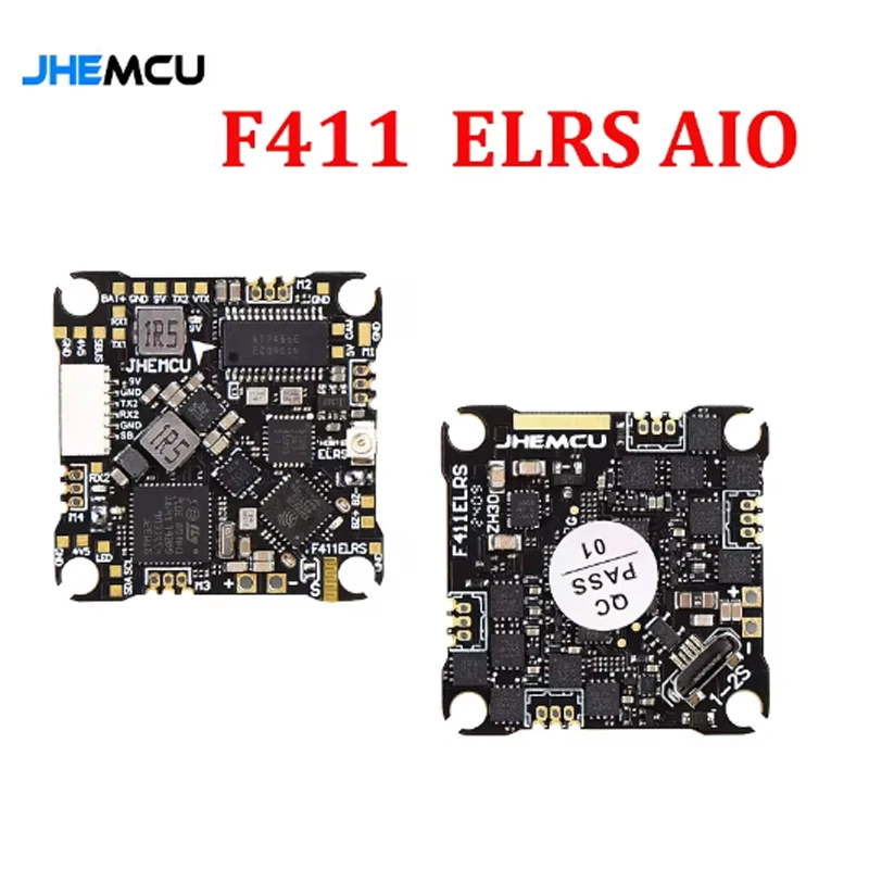 JHEMCU F411ELRS AIO Flight Controller ICM42688-P OSD BLHELI_S 1-2S 12A 4in1 ESC ELRS 2.4G M3,25.5X25.5mm for RC FPV Drone