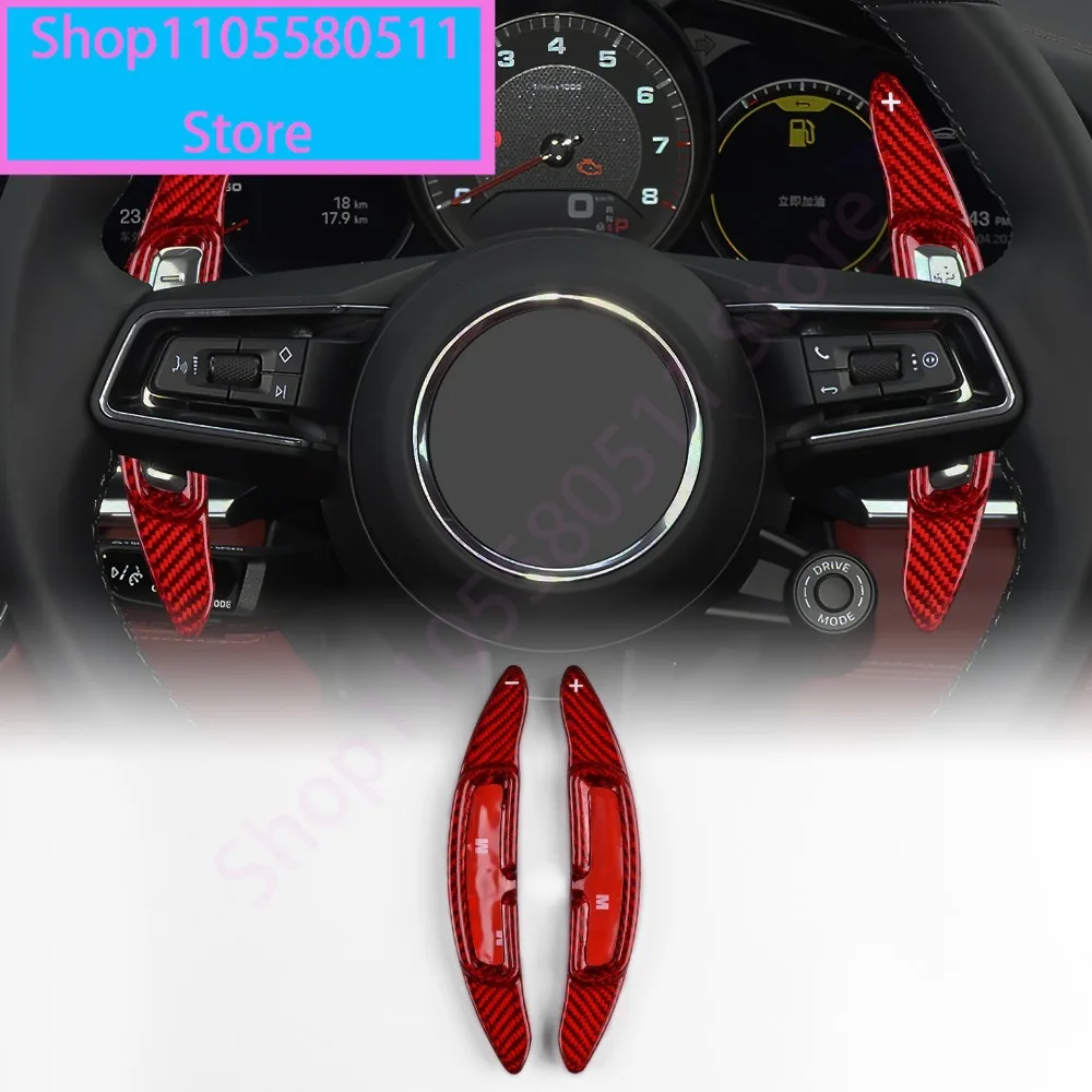 Car Steering Wheel Shift Paddles Shifter Carbon Fiber Gear Plate For Porsche Taycan Panamera Macan 911 992 Interior Trim