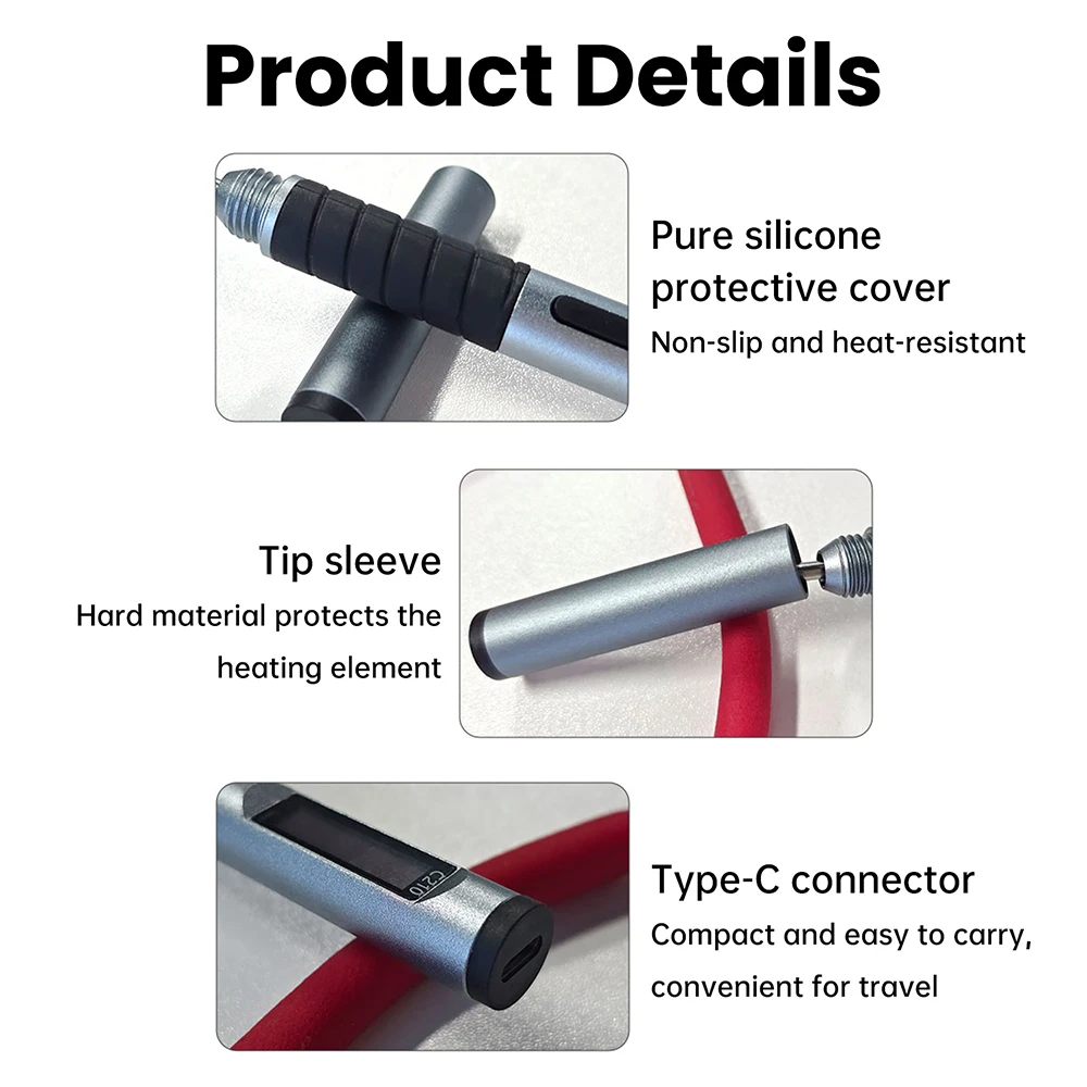 طقم مكواة لحام ذكية محمولة مع قلم لحام لاسلكي سريع التسخين من النوع C USB قابل لإعادة الشحن لإصلاح الإلكترونيات #4