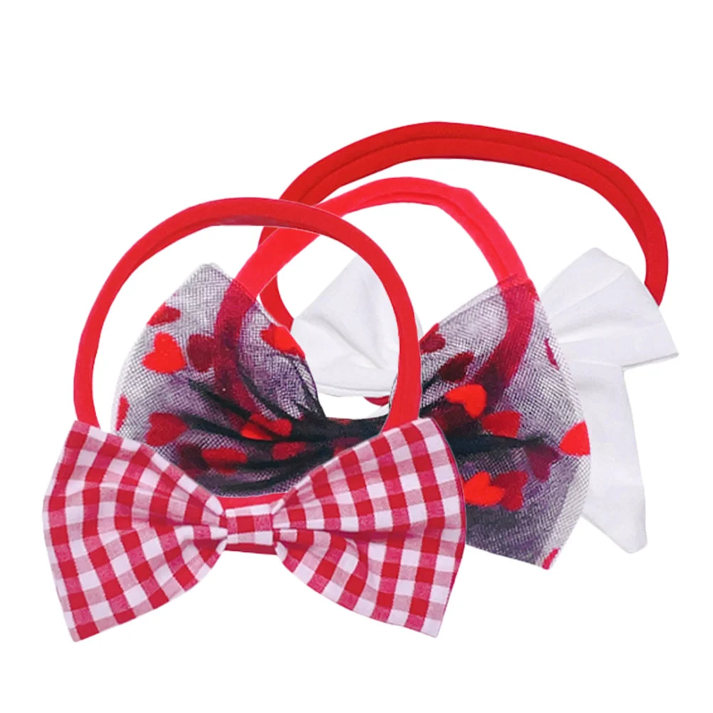 

3Pcs Heart Shaped Hair Bands for Girls Valentine's Day Baby Girl Headbands Cotton Mesh Veil Adorable Romantic Outfit Accessory