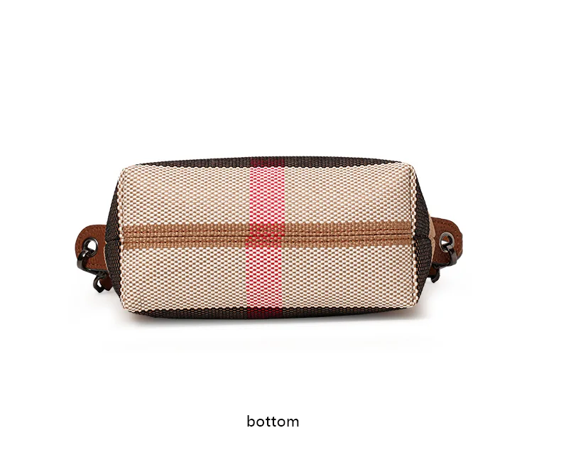 Aidani Canvas Plaid Dumpling Bag für Damen, neuer Stil, luxuriöses Gefühl, großes Fassungsvermögen, Handtasche, Schulter- und Umhängetasche – Detail 10