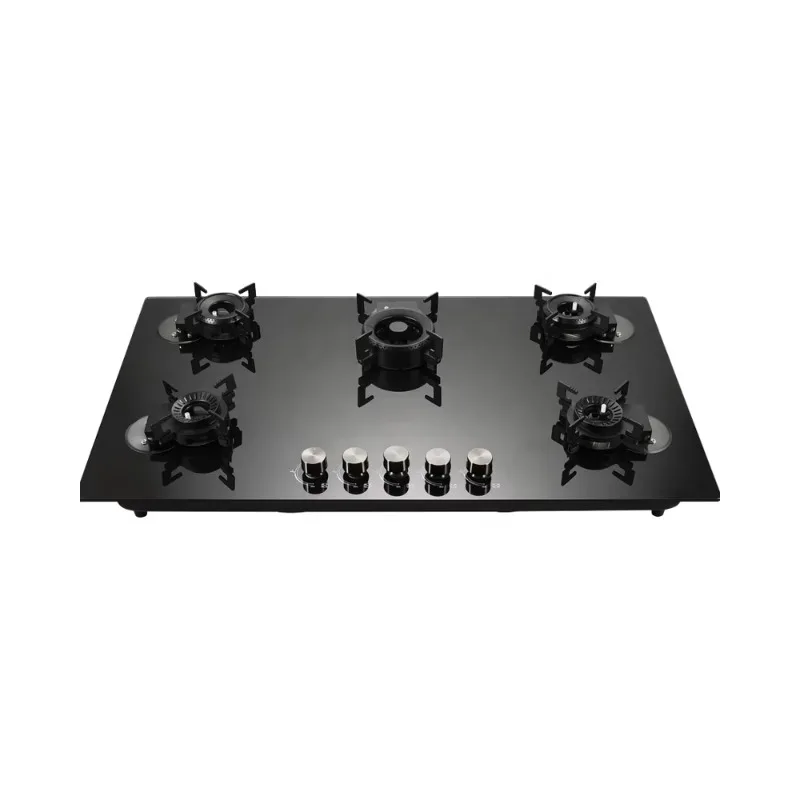 

High-Power 5-Burner Gas Stove Flip Type Tempered Glass Top Portable Built-In Cooker Household RV Outdoor Use Compatible Class