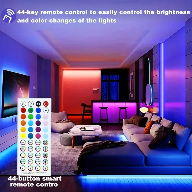 USB 5V LED Strip Lights APP Control Color Changing 5050 RGB Led Light Flexible Lamp Tape 44-Key Remote TV BackLight Decoration