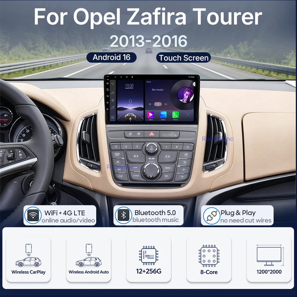 Car Multimedia Player Android 16 For Opel Zafira 2013 - 2014 Wireless CarPlay GPS Android Auto Wifi Stereo 2Din 4G DSP Autoradio