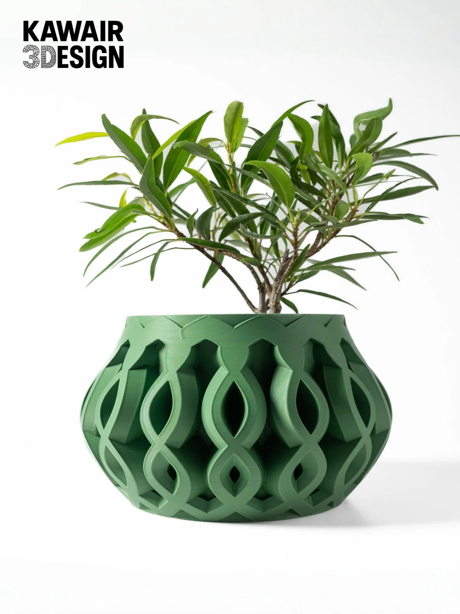 

Biodegradable 3D Printed Flower Pot Rhombus Square Texture Line Detail Modern Home Decor plant pot
