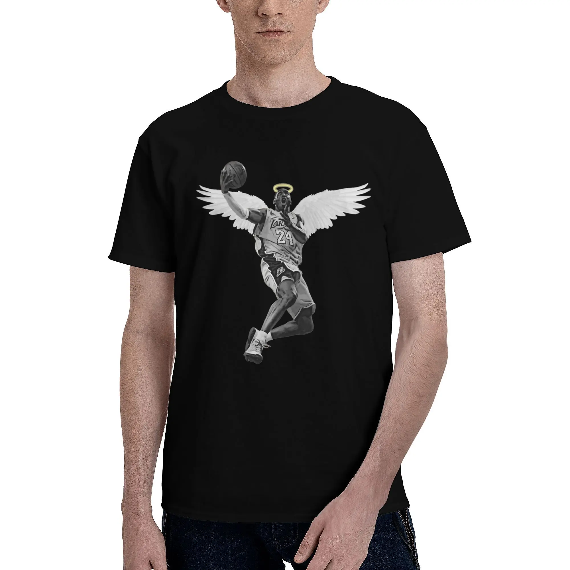 Kobe Bryant Graphic Print T Shirt Men Women Wings and Halo Cotton  Tee Shirt Clothing ZM034