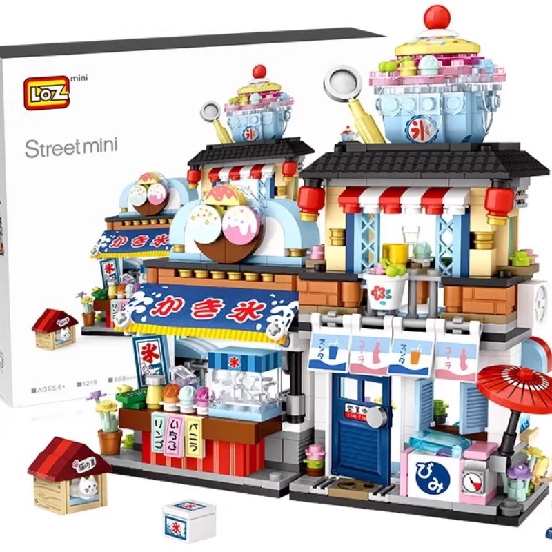 Genuine Loz Blocks Diy Building Toy Christmas Goods Moc Painting Cabin Food Shop Juguetes Candy House Girl Present Surprise Gift