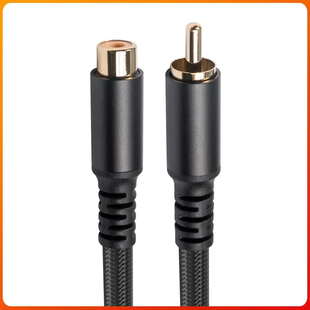 Cable de Audio y Video RCA Macho a Hembra con Carcasa de Aleación de Aluminio para Conectar Consolas de Juegos, Subwoofers y Altavoces