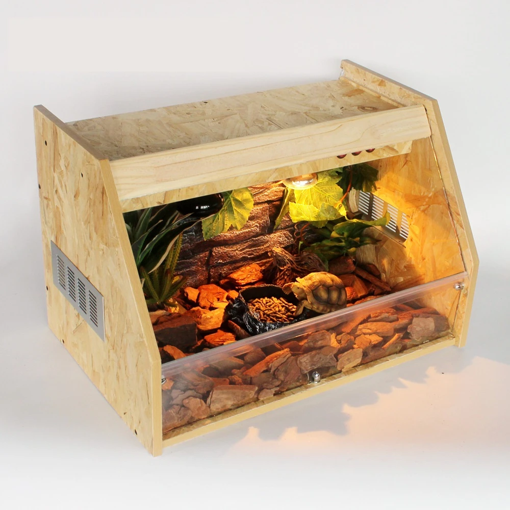 

Reptile Habitat Lounge Indoor Wooden House Reptile Enclosure Cage for Small Animals