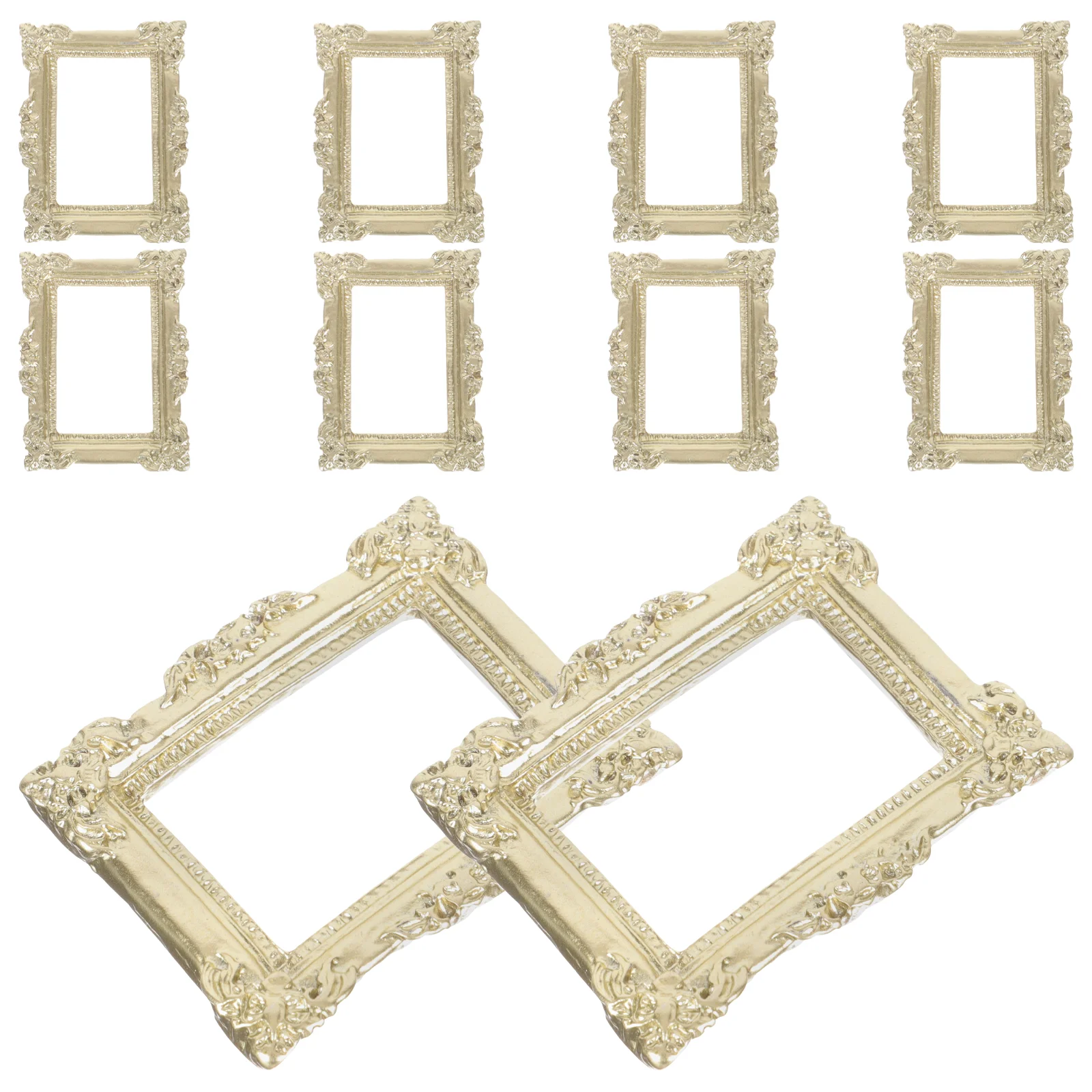 

10 Pcs Photo Frame DIY Picture Frames for Mini Houses Tiny Vintage Decor Background Props Resin Crafts Making