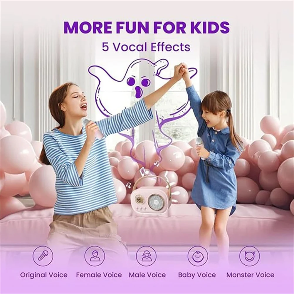 C20 Plus مكبر صوت بلوتوث مع ميكروفون لاسلكي واحد ، آلة كاريوكي ، نظام مكبر صوت محمول ، بطاقة دعم TF ، جهير HIFI