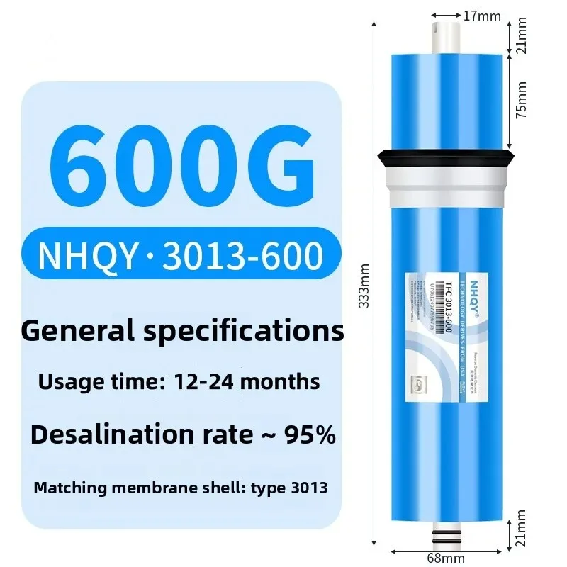 

2026 Сменный фильтрующий элемент 4-ступенчатый фильтрующий картридж 600G RO мембрана система обратного осмоса фильтры для воды для дома