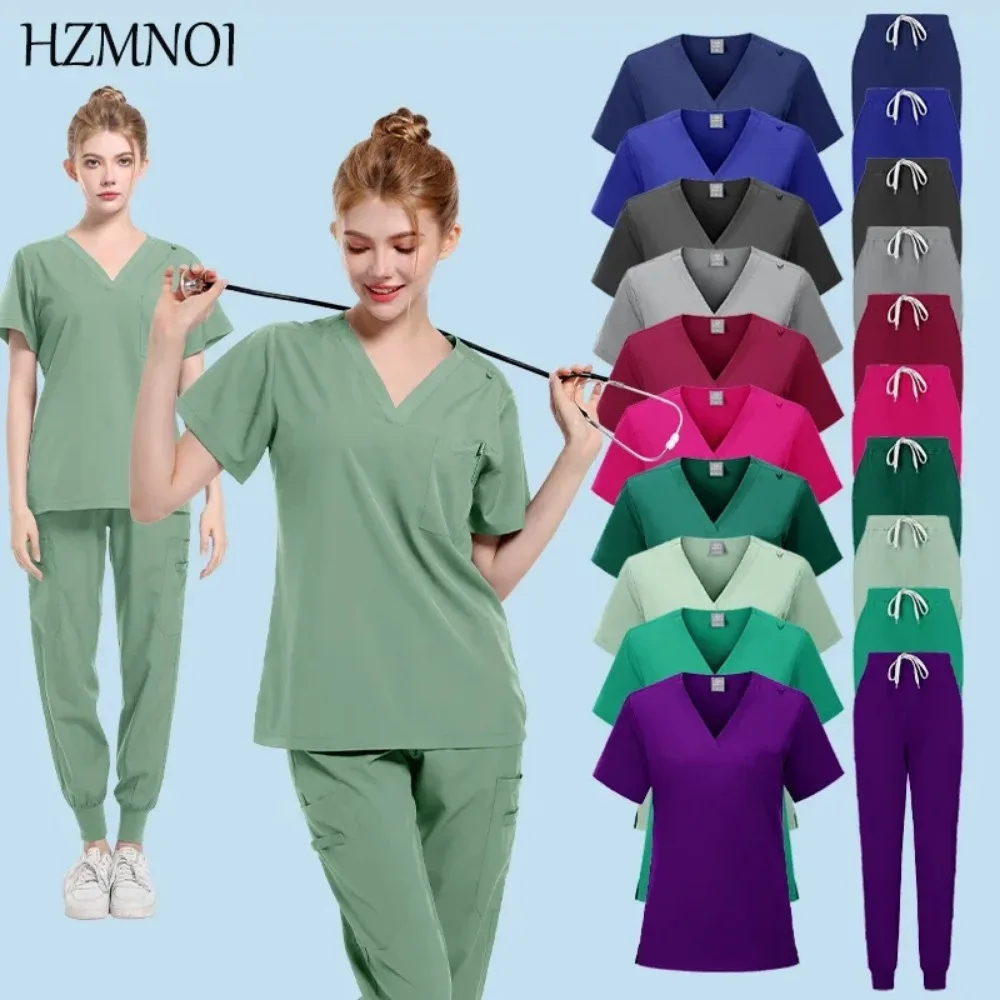 Scrubs Medical Uniforms Woman Multicolour SPA Beauty Uniform Dentist Veterinary Working Clothes Unisex Pharmacy Clinic Scrub Set