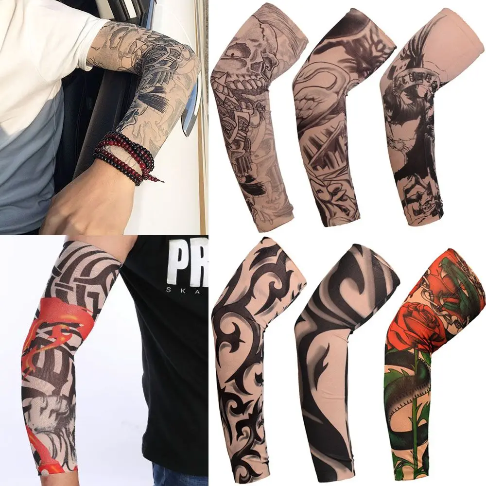 Proteção UV Flower Arm Sleeves, Tattoo Sleeves, Sportswear, Ao ar livre, Esporte, Basquete, Sol, Novo, 1pc