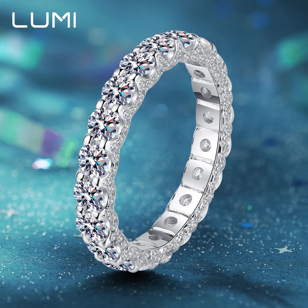 

Женское кольцо LUMI D-цвет с муассанитом из стерлингового серебра 925 пробы - свадебное обручальное кольцо с вечным обещанием