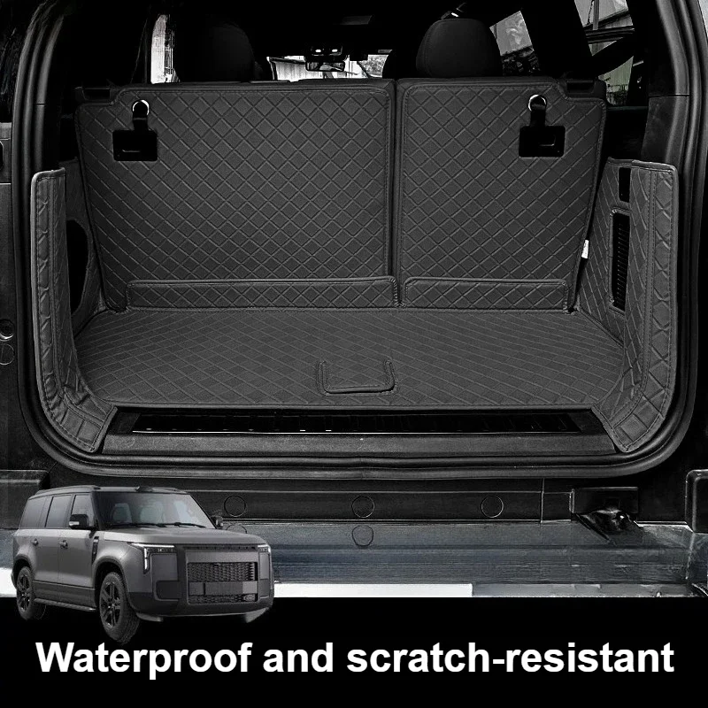 Car Trunk Mat Leather Seat Back Pad Full Coverage Cargo Liner Boot Protective Mat For BAIC JISHI Polestone 01 Rox 01 2023-2025