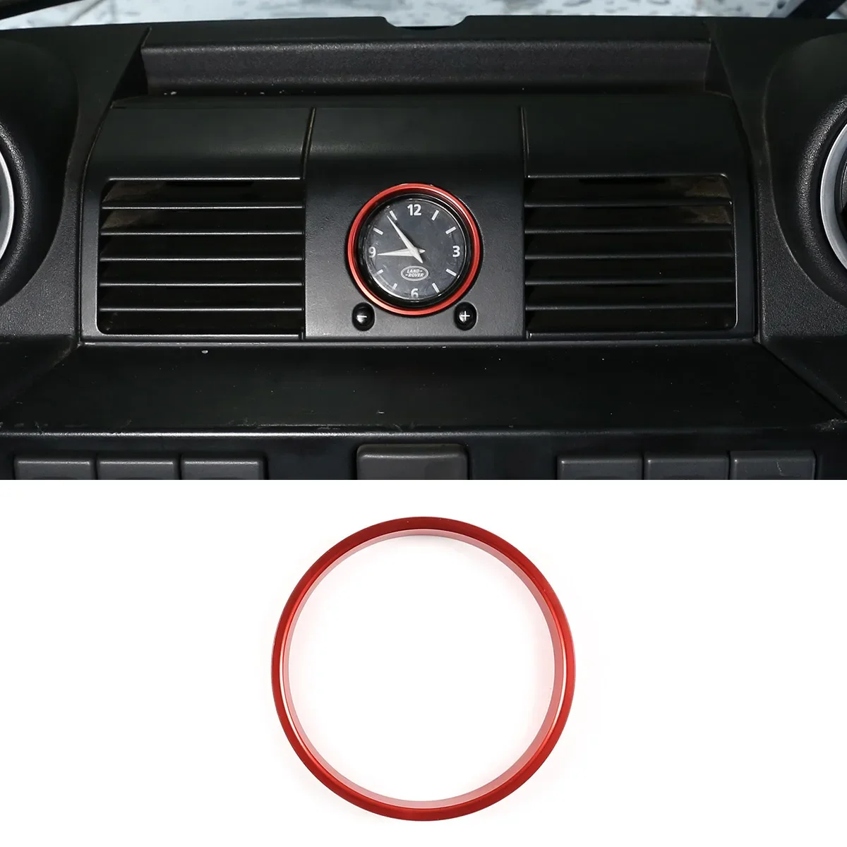 

For 2008-2018 Land Rover Defender 90 110 dashboard center clock decoration ring sticker car interior accessories