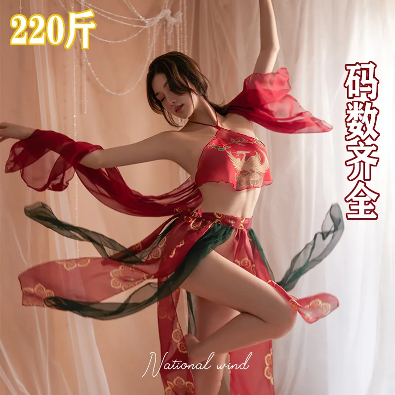 Plus Size Sexy Chinese Hanfu Dress Ancient Lingerie Perspective Club Party Performance Dancing Festival Outfits Nightdress