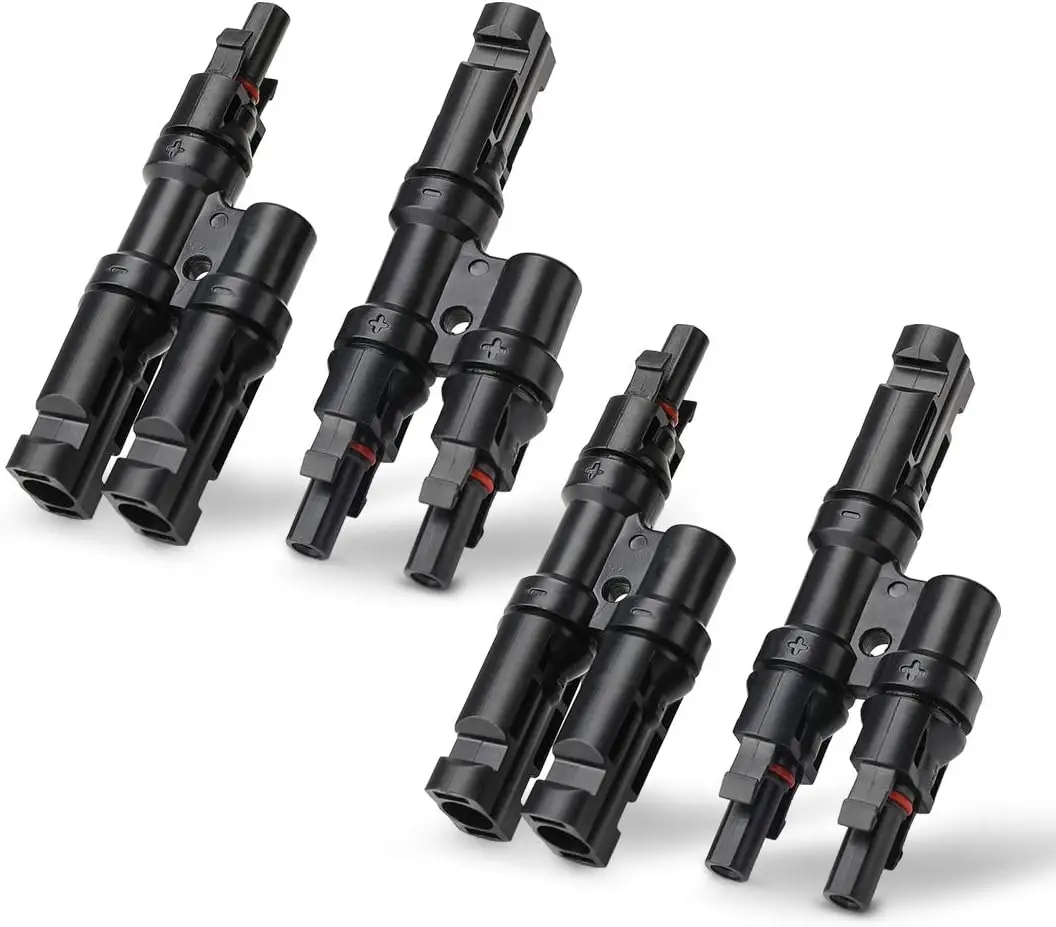 Solar Branch Connectors 2 to 1 Y Connector FMM+MFF, 2 Pairs | Solar Panel Parallel Connection Kit, Cable Wire Adapter for PV