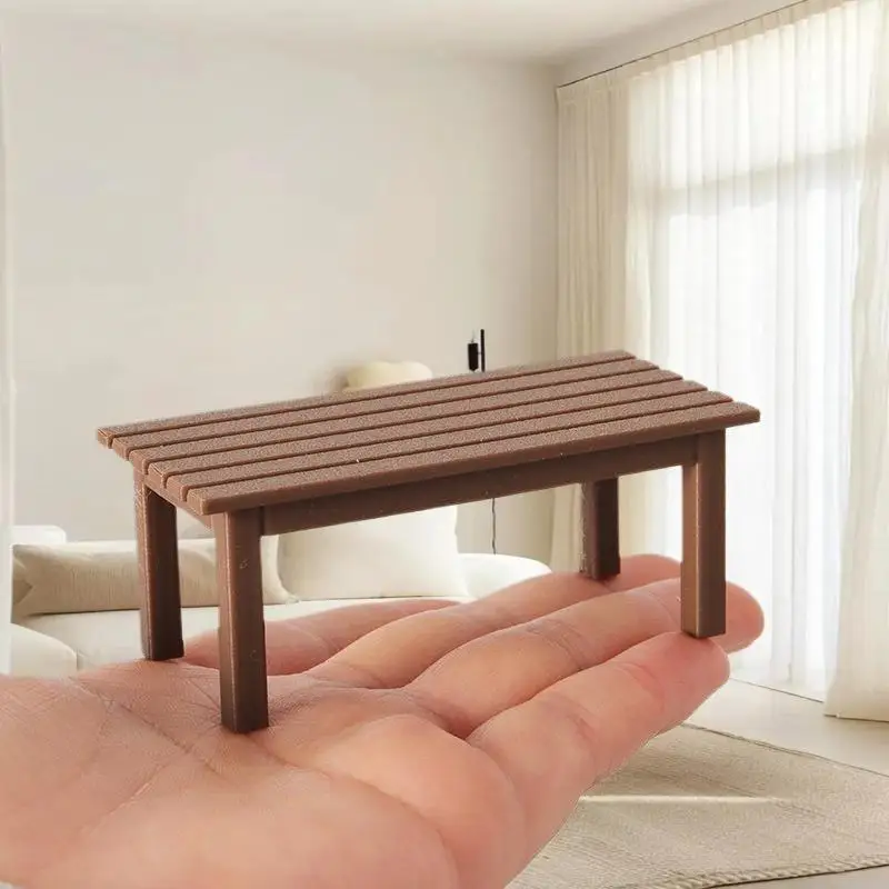 1PC 1/12 Dollhouse Simulation Table Bench Model Dollhouse Furniture Decoration Doll House Living Scene Ornament Pretend Play Toy
