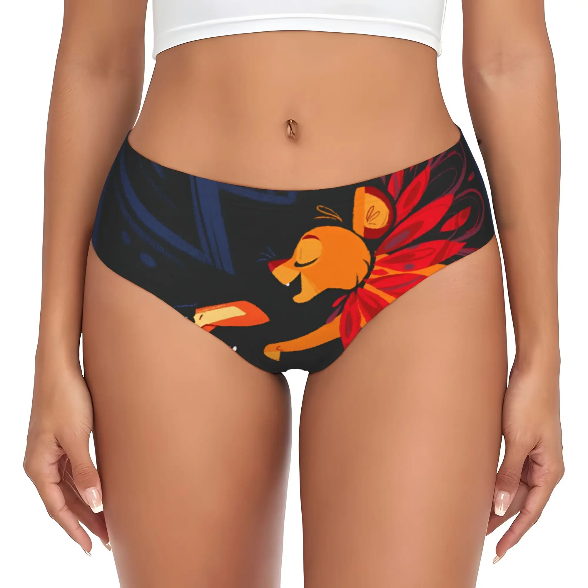 Braguitas personalizadas con dibujo del León K-Kings para mujer, ropa interior suave de anime para mujer