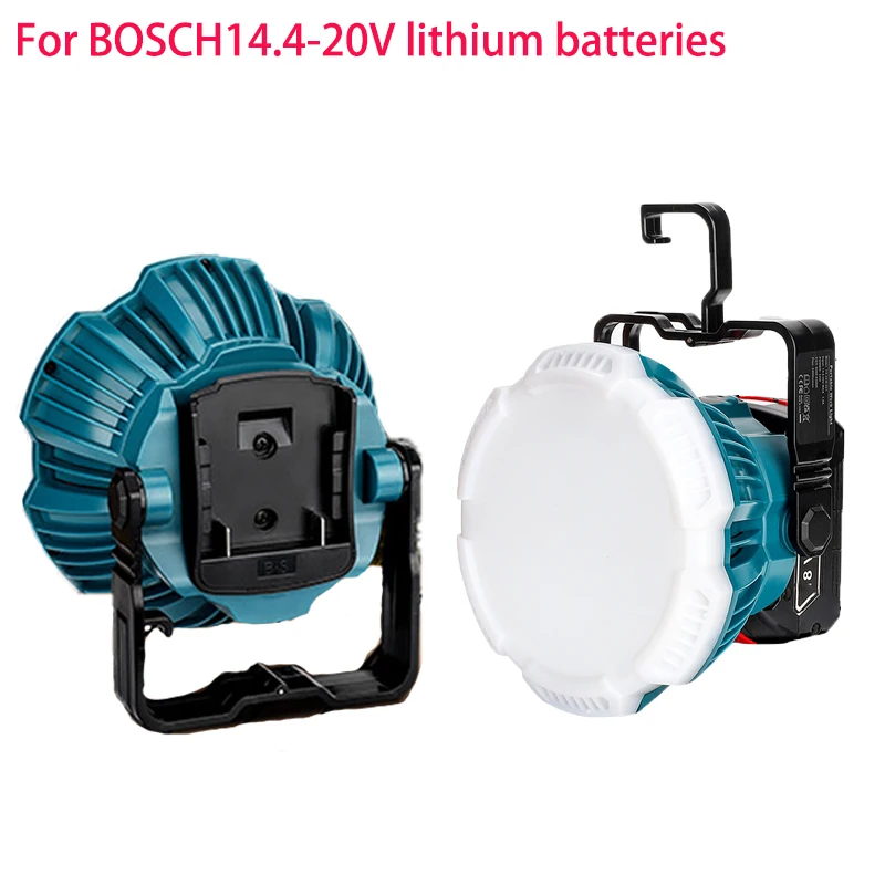 

Portable Outdoor Lights LED Camping Lights for Bosch 18V Lithium Battery Rechargeable Work Lights for Garage Lighting with Hooks
