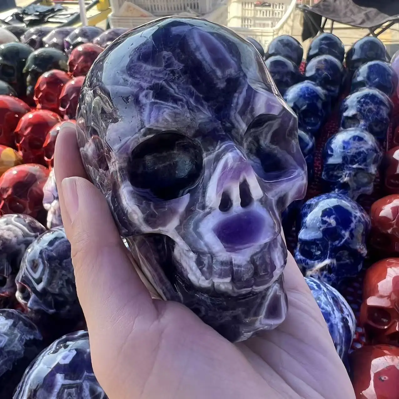 

1kg Beautiful Natural Dream Amethyst Skull Home Decoration Gifts